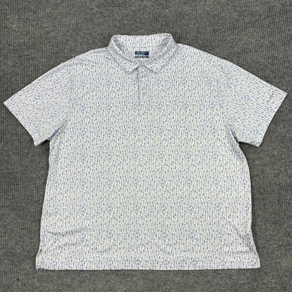 Ben Hogan Performance Golf Polo Shirt 3XL Novelty Wine Glass Print Short Sleeve